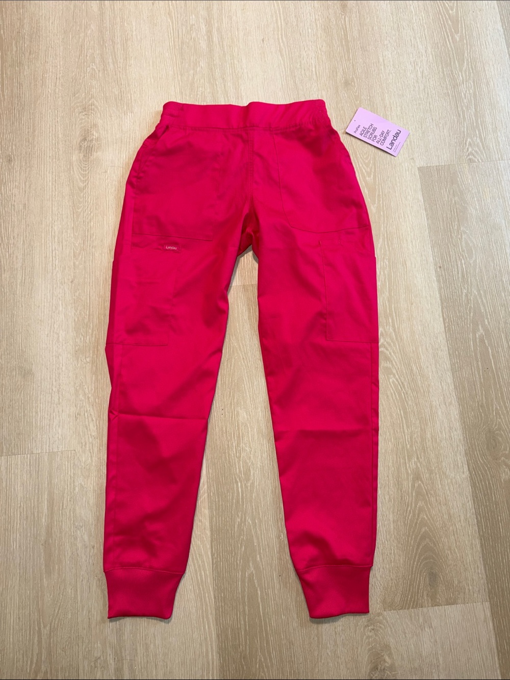 Landau Bright Pink Scrub Jogger Pants